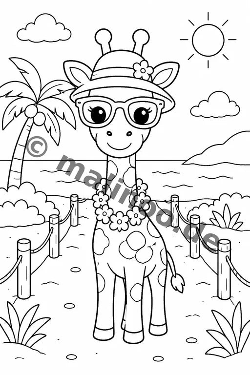 Giraffen Malbuch 20 Ausmalbilder gedruckt+gebunden – Vorschaubild 8