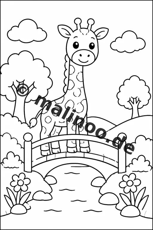 Giraffen Malbuch 20 Ausmalbilder gedruckt und gebunden – Vorschaubild 8
