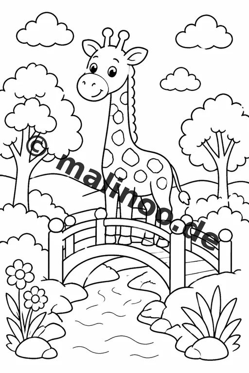 Giraffen Malbuch 20 Ausmalbilder gedruckt und gebunden – Vorschaubild 8