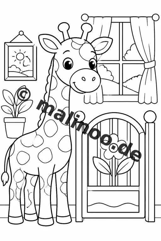 Giraffen Malbuch 20 Ausmalbilder gedruckt und gebunden – Vorschaubild 9