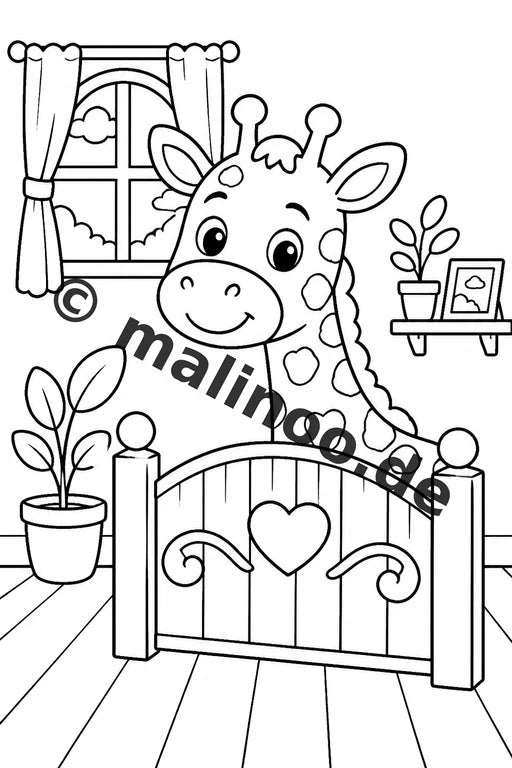 Giraffen Malbuch 20 Ausmalbilder gedruckt und gebunden – Vorschaubild 9