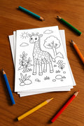 Giraffen Malbuch 20 Ausmalbilder gedruckt, ungebunden – Mockup-Ansicht
