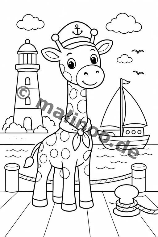Giraffen Malbuch 20 Ausmalbilder gedruckt+lose – Vorschaubild 10