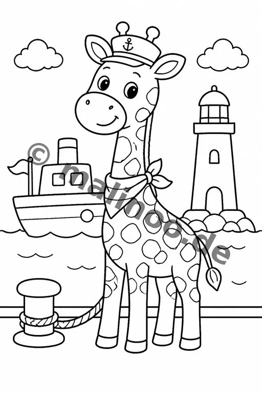Giraffen Malbuch 20 Ausmalbilder gedruckt+lose – Vorschaubild 10