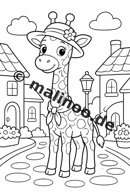 Giraffen Malbuch 20 Ausmalbilder gedruckt, ungebunden – Vorschaubild 3