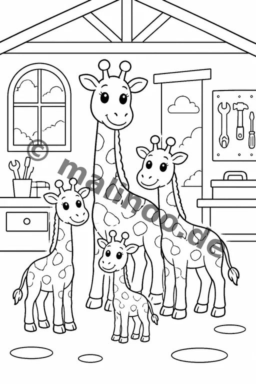 Giraffen Malbuch 20 Ausmalbilder gedruckt+lose – Vorschaubild 4