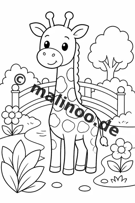 Giraffen Malbuch 20 Ausmalbilder gedruckt, ungebunden – Vorschaubild 5