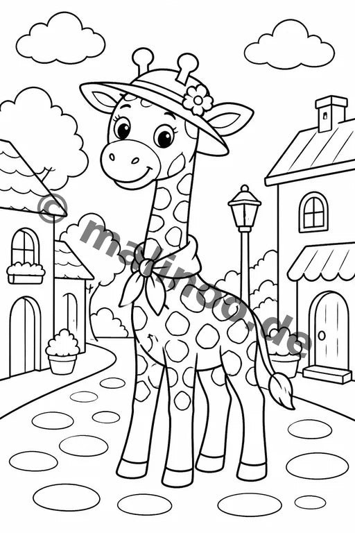 Giraffen Malbuch 20 Ausmalbilder gedruckt+lose – Vorschaubild 5