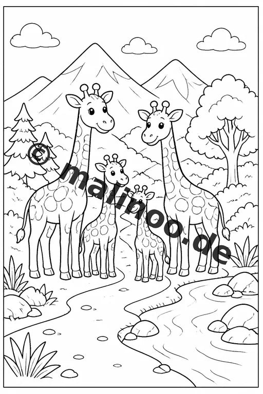 Giraffen Malbuch 20 Ausmalbilder gedruckt, ungebunden – Vorschaubild 6