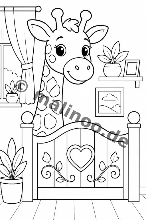 Giraffen Malbuch 20 Ausmalbilder gedruckt+lose – Vorschaubild 6