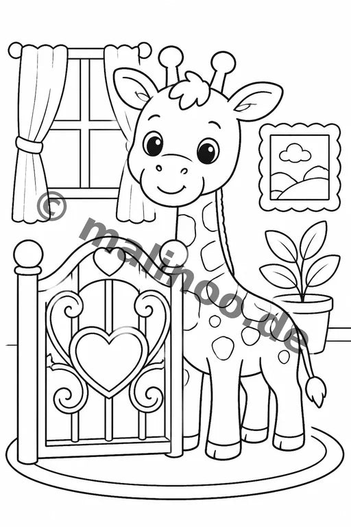 Giraffen Malbuch 20 Ausmalbilder gedruckt+lose – Vorschaubild 6