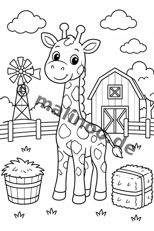 Giraffen Malbuch 20 Ausmalbilder gedruckt+lose – Vorschaubild 7
