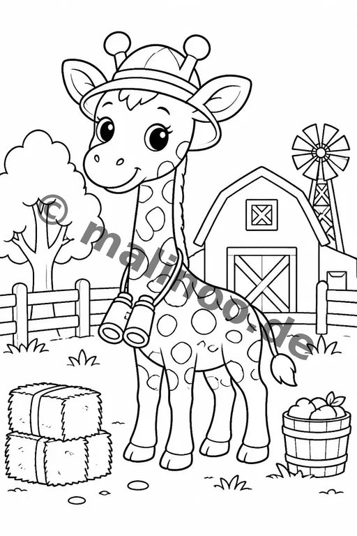 Giraffen Malbuch 20 Ausmalbilder gedruckt+lose – Vorschaubild 7