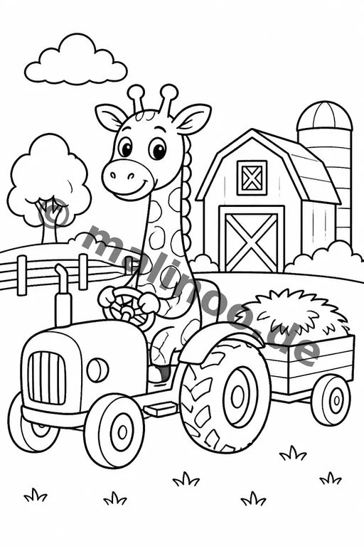 Giraffen Malbuch 20 Ausmalbilder gedruckt+lose – Vorschaubild 7