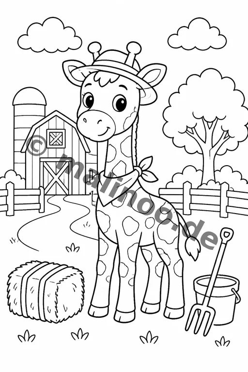 Giraffen Malbuch 20 Ausmalbilder gedruckt+lose – Vorschaubild 7