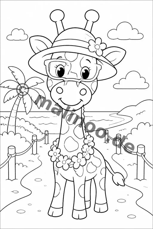Giraffen Malbuch 20 Ausmalbilder gedruckt+lose – Vorschaubild 8