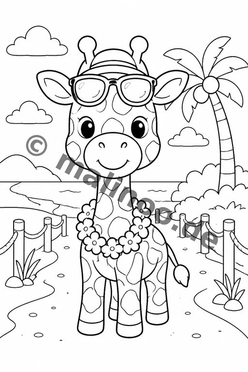 Giraffen Malbuch 20 Ausmalbilder gedruckt+lose – Vorschaubild 8