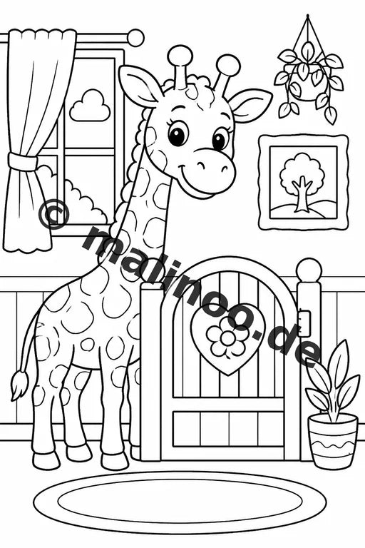 Giraffen Malbuch 20 Ausmalbilder gedruckt, ungebunden – Vorschaubild 9