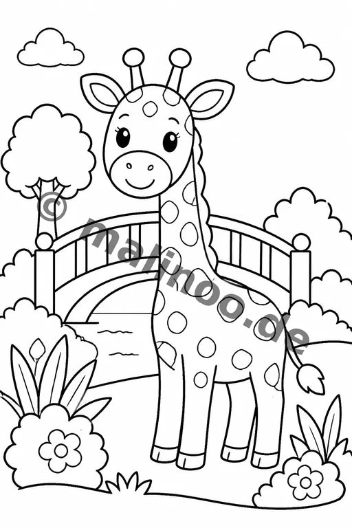 Giraffen Malbuch 20 Ausmalbilder gedruckt+lose – Vorschaubild 9