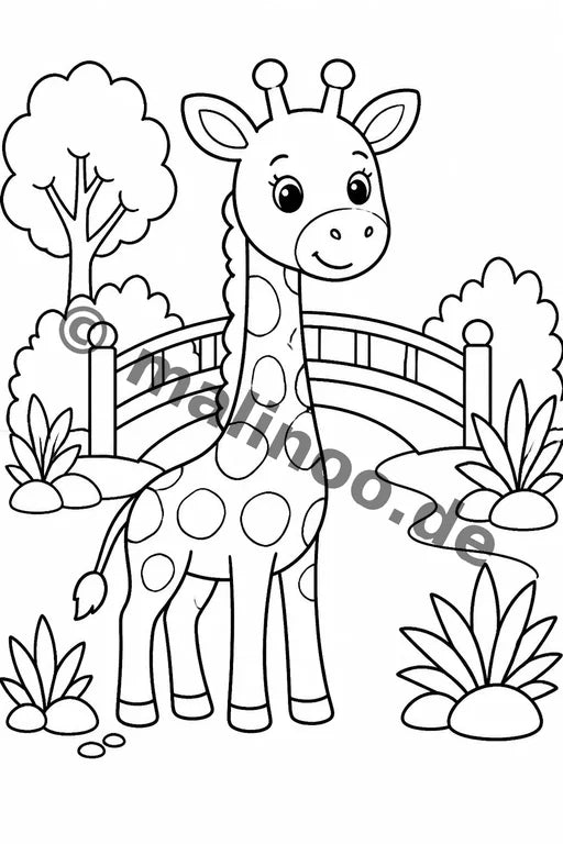 Giraffen Malbuch 20 Ausmalbilder gedruckt+lose – Vorschaubild 9