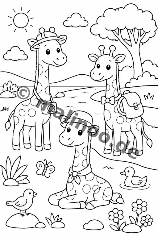 Giraffen Malbuch 50 Ausmalbilder PDF Download – Vorschaubild 2