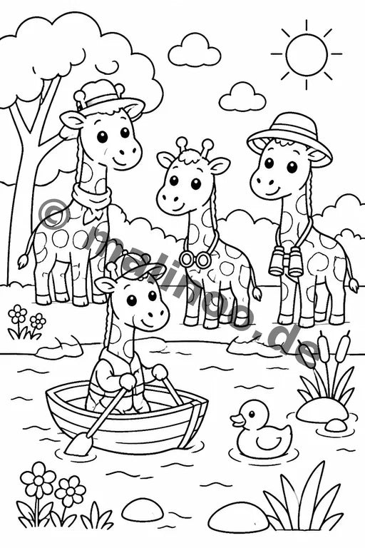 Giraffen Malbuch 50 Ausmalbilder PDF Download – Vorschaubild 2