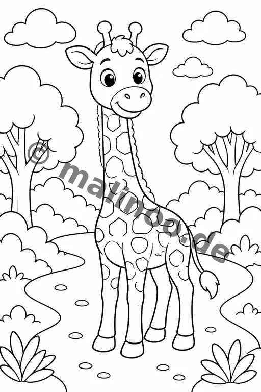 Giraffen Malbuch 50 Ausmalbilder PDF Download – Vorschaubild 3