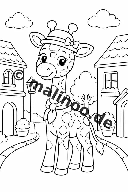 Giraffen Malbuch 50 Ausmalbilder PDF Download digital – Vorschaubild 3