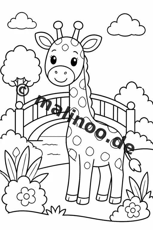 Giraffen Malbuch 50 Ausmalbilder PDF Download digital – Vorschaubild 5