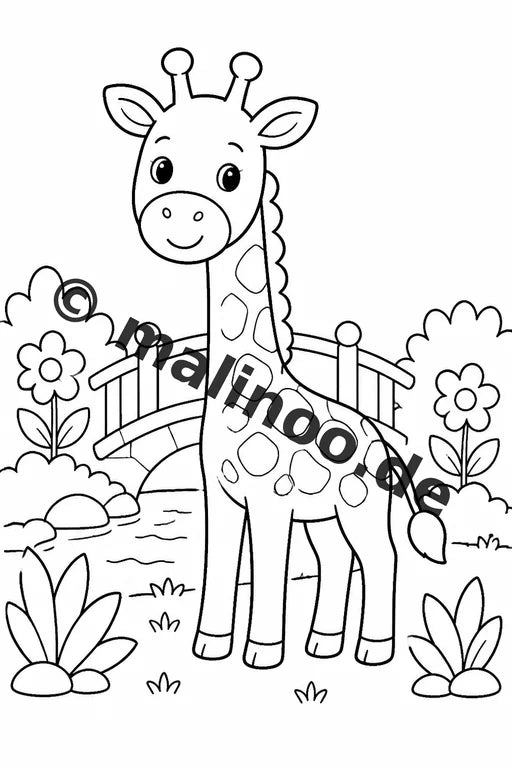 Giraffen Malbuch 50 Ausmalbilder PDF Download digital – Vorschaubild 5
