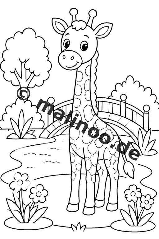 Giraffen Malbuch 50 Ausmalbilder PDF Download digital – Vorschaubild 5