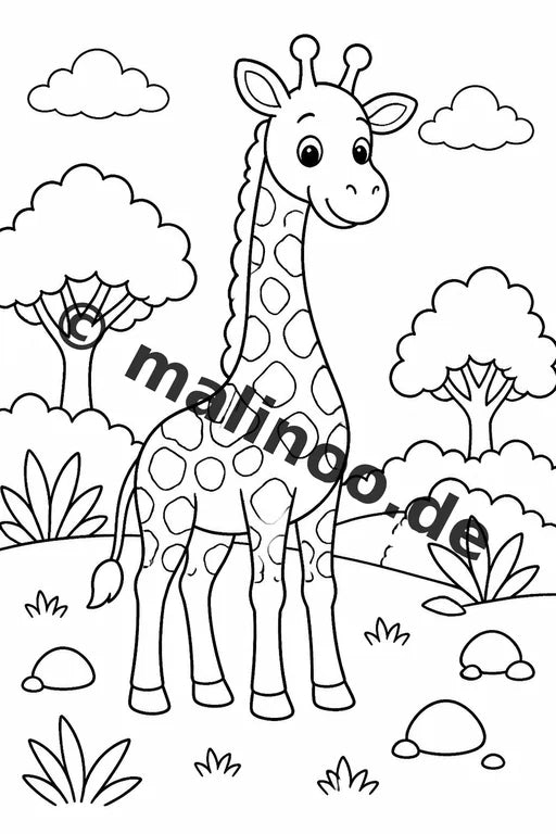 Giraffen Malbuch 50 Ausmalbilder gedruckt und gebunden – Vorschaubild 1