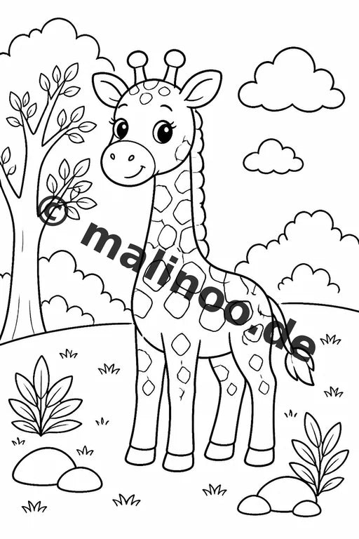Giraffen Malbuch 50 Ausmalbilder gedruckt und gebunden – Vorschaubild 1