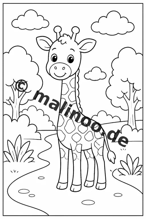 Giraffen Malbuch 50 Ausmalbilder gedruckt und gebunden – Vorschaubild 2