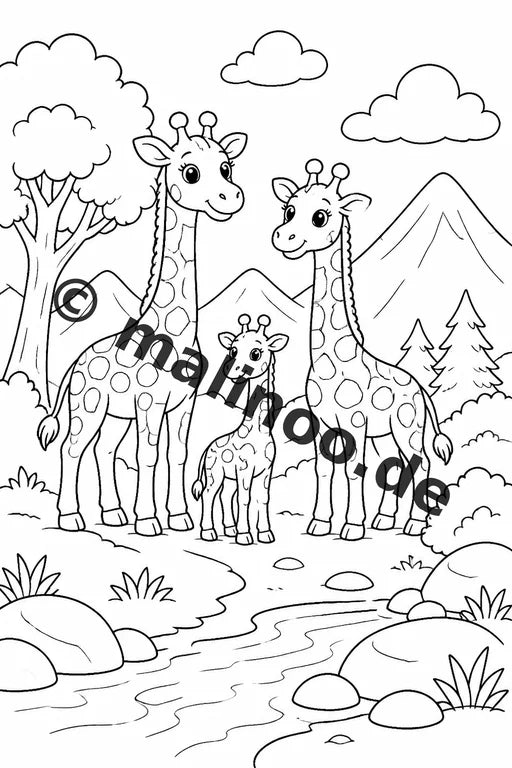 Giraffen Malbuch 50 Ausmalbilder gedruckt und gebunden – Vorschaubild 6