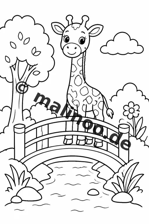 Giraffen Malbuch 50 Ausmalbilder gedruckt und gebunden – Vorschaubild 8
