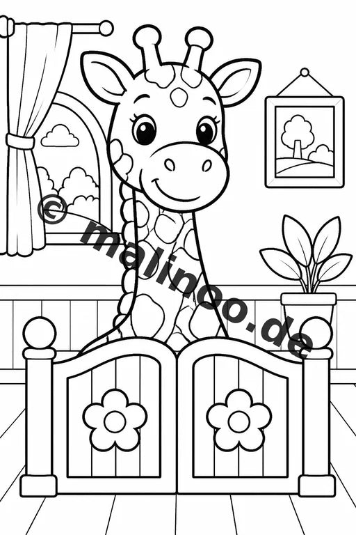Giraffen Malbuch 50 Ausmalbilder gedruckt und gebunden – Vorschaubild 9