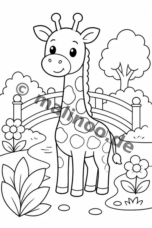 Giraffen Malbuch 50 Ausmalbilder gedruckt+gebunden – Vorschaubild 9