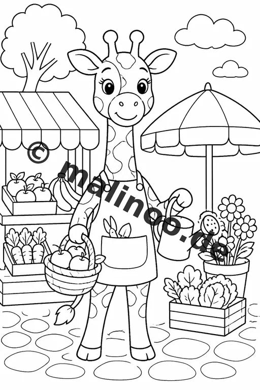 Giraffen Malbuch 50 Ausmalbilder gedruckt, ungebunden – Vorschaubild 10