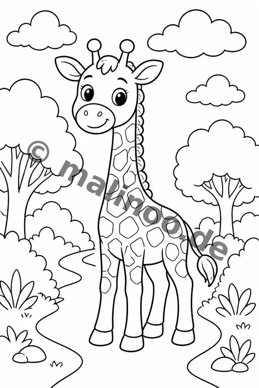 Giraffen Malbuch 50 Ausmalbilder gedruckt+lose – Vorschaubild 3