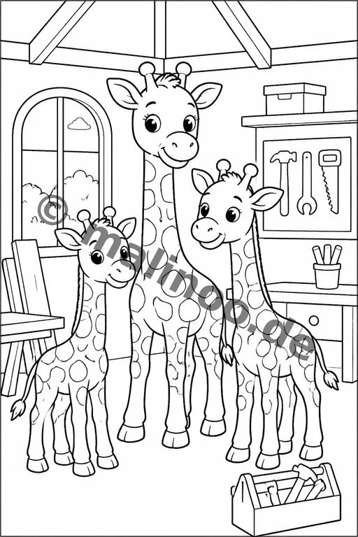 Giraffen Malbuch 50 Ausmalbilder gedruckt+lose – Vorschaubild 4