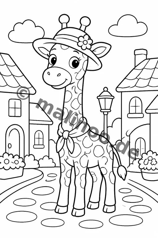 Giraffen Malbuch 50 Ausmalbilder gedruckt+lose – Vorschaubild 5