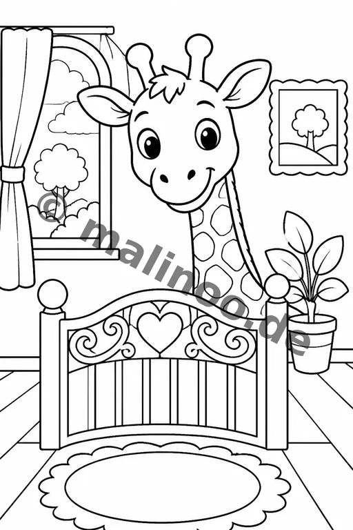 Giraffen Malbuch 50 Ausmalbilder gedruckt+lose – Vorschaubild 6
