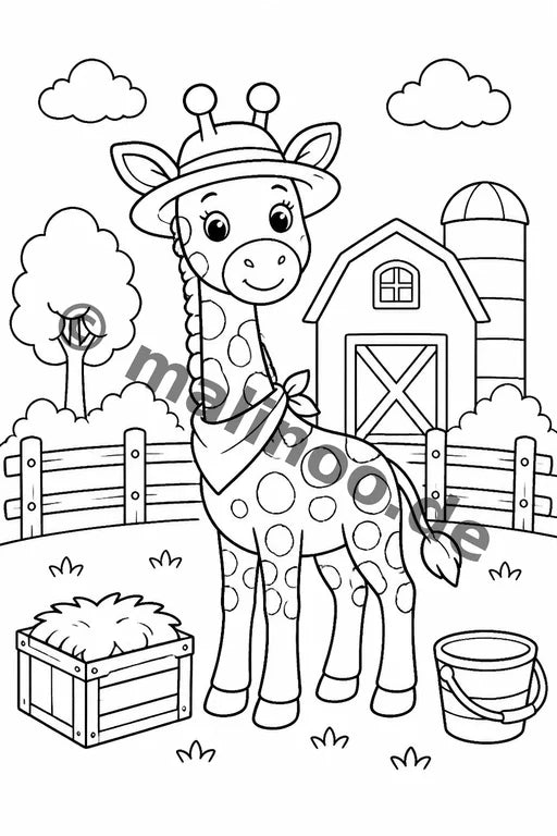 Giraffen Malbuch 50 Ausmalbilder gedruckt+lose – Vorschaubild 7