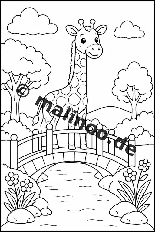 Giraffen Malbuch 50 Ausmalbilder gedruckt, ungebunden – Vorschaubild 8