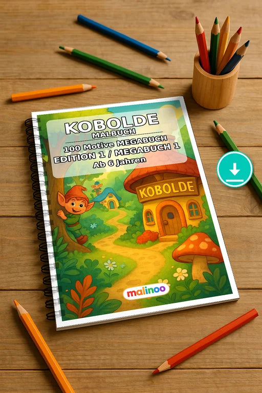 Goblins Malbuch 100 Ausmalbilder PDF Download – Mockup-Ansicht