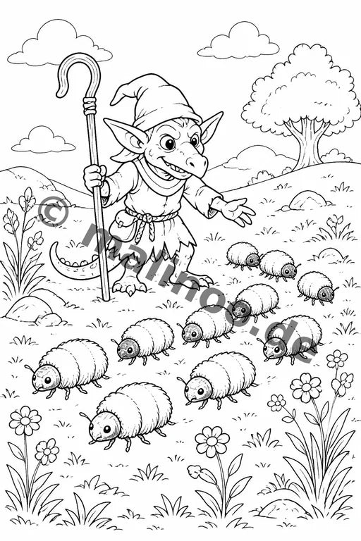 Goblins Malbuch 100 Ausmalbilder gedruckt+gebunden – Vorschaubild 6