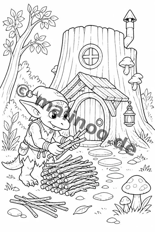Goblins Malbuch 20 Ausmalbilder gedruckt+lose – Vorschaubild 10