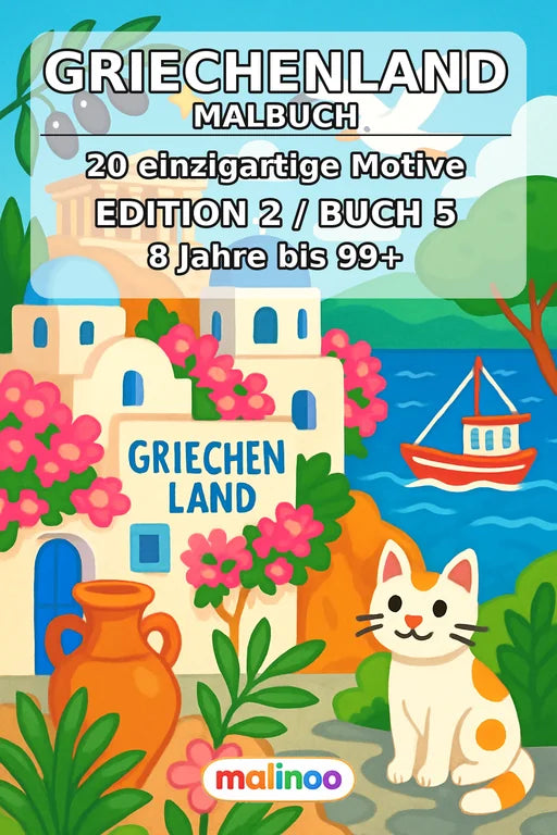 Griechenland Malbuch 20 Ausmalbilder PDF Download – Cover