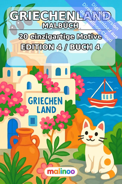 Griechenland Malbuch 20 Ausmalbilder PDF Download digital – Cover